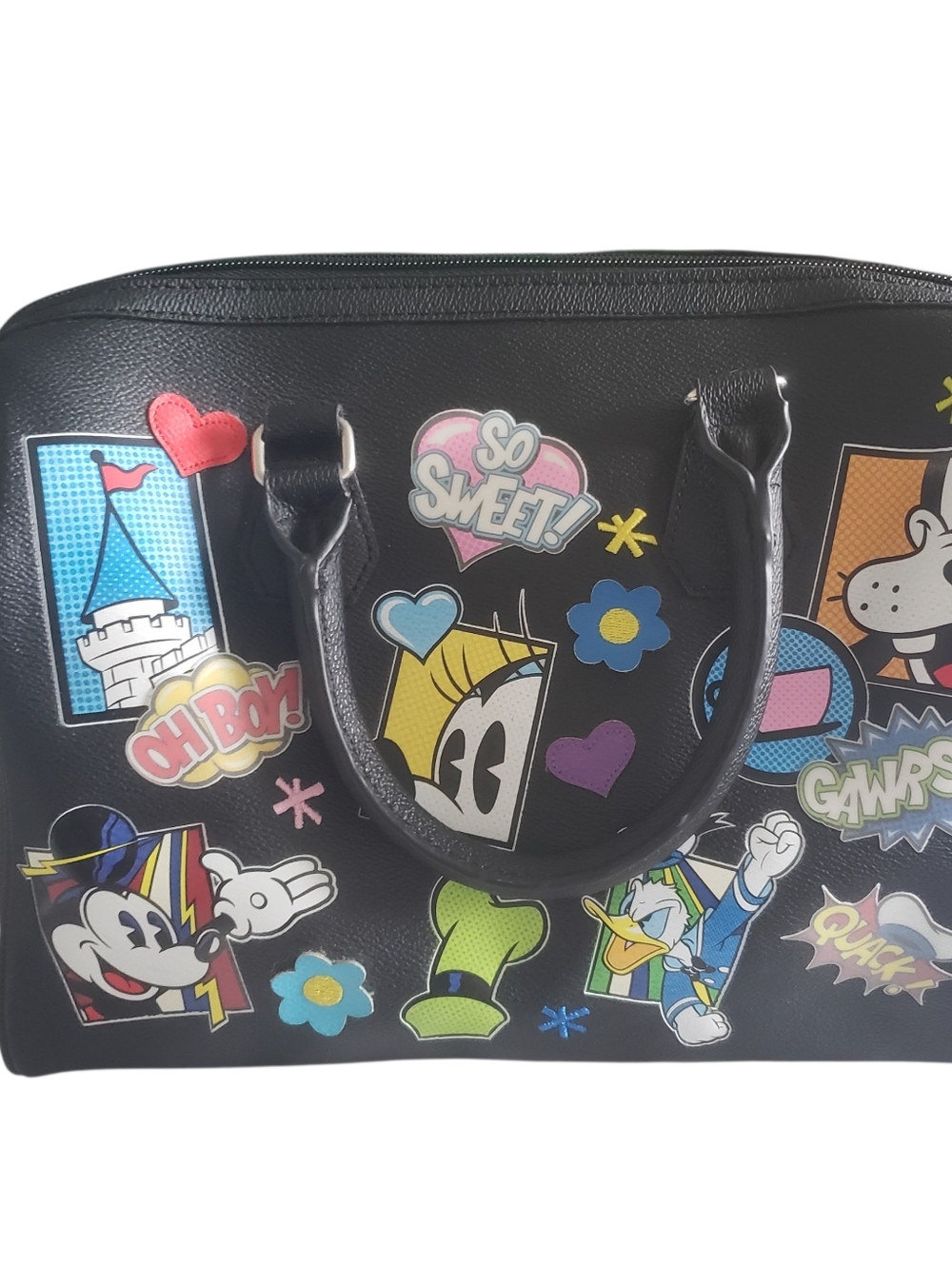 Disney Parks Purse Shoulder Bag Comic Pop Cartoon Black Oh Boy Strap Like New